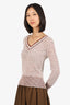 Veronica Beard White/Brown Zinya Crochet-knit Sweater Size XS