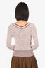 Veronica Beard White/Brown Zinya Crochet-knit Sweater Size XS
