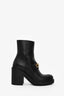 Gucci Black Leather Logo Ankle Boots Size 38.5