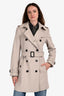 Burberry Light Taupe Wool/Cashmere Double Breasted Coat Size 4 US