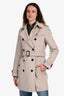 Burberry Light Taupe Wool/Cashmere Double Breasted Coat Size 4 US