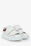 Alexander McQueen White/Pink Leather Oversize Sneakers Size 37.5
