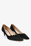 Prada Black Suede Pointed Kitten Heels Size 37.5