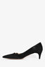 Prada Black Suede Pointed Kitten Heels Size 37.5