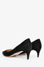 Prada Black Suede Pointed Kitten Heels Size 37.5