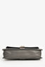 Prada Grey Leather Crossbody Bag with Black Leather Studded Detachable Strap
