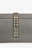 Prada Grey Leather Crossbody Bag with Black Leather Studded Detachable Strap