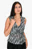 Isabel Marant Grey/Black Silk Sleeveless Peplum Top Size FR 38