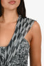 Isabel Marant Grey/Black Silk Sleeveless Peplum Top Size FR 38