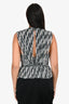 Isabel Marant Grey/Black Silk Sleeveless Peplum Top Size FR 38