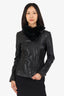 Rudsak Black Leather Rabbit Fur Jacket Size S