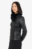 Rudsak Black Leather Rabbit Fur Jacket Size S
