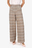 Maje Brown/Gold Metallic Tweed Wide Leg Pants Size 10