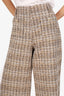 Maje Brown/Gold Metallic Tweed Wide Leg Pants Size 10