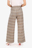 Maje Brown/Gold Metallic Tweed Wide Leg Pants Size 10