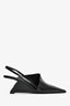 Prada Black Leather Slingback Wedges Size 37.5