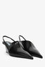 Prada Black Leather Slingback Wedges Size 37.5