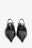 Prada Black Leather Slingback Wedges Size 37.5