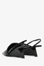 Prada Black Leather Slingback Wedges Size 37.5