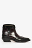Christian Dior Black/Burgundy Western Ankle Boots Size 37
