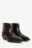 Christian Dior Black/Burgundy Western Ankle Boots Size 37
