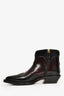 Christian Dior Black/Burgundy Western Ankle Boots Size 37