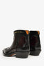 Christian Dior Black/Burgundy Western Ankle Boots Size 37