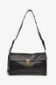Prada Black Soft Sound Leather Shoulder Bag with 3 Charms