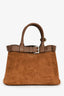 Prada Brown Suede/Leather Buckle Bag with Strap