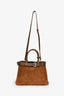 Prada Brown Suede/Leather Buckle Bag with Strap