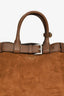 Prada Brown Suede/Leather Buckle Bag with Strap