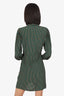 Ganni Green/Brown Check Button Down Dress Size 38