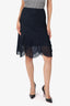 Pre-Loved Chanel™ Black Organza Knee Length Skirt Size 40