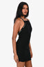 Alexander Wang Black Flitted Logo Strap Mini Dress Size XS