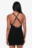 Alexander Wang Black Flitted Logo Strap Mini Dress Size XS