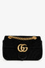 Gucci Black Velvet GG Marmont Small Shoulder Bag