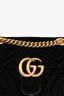 Gucci Black Velvet GG Marmont Small Shoulder Bag