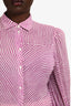 Loro Piana Purple/White Printed Silk Button Down Blouse Size 46
