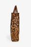 Dolce & Gabbana Brown Leopard Print Coated Canvas and Leather Shopper Tote