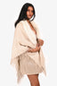 Gucci Beige Fox Fur Trim Shawl