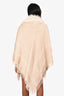 Gucci Beige Fox Fur Trim Shawl