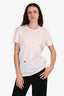 Christian Dior White Cotton Embroidered Bee T-Shirt Size S