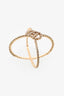 Gucci 18K Yellow Gold Diamond Set GG Running X Ring