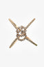 Gucci 18K Yellow Gold Diamond Set GG Running X Ring