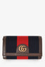 Gucci Brown/Blue/Red Leather/Canvas Mini Web Crossbody