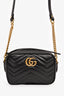 Gucci Black Leather Chevron Quilted Mini Camera Bag