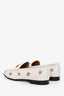 Gucci White/Gold Leather Bee Embroidered Jordan Loafers Size 42