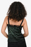 Dolce & Gabbana Green/Black Leopard Print Lace Trim Sleeveless Top Estimated Size S