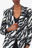 Redemption Black/White Metallic Zebra Printed Blazer Size 40