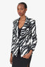 Redemption Black/White Metallic Zebra Printed Blazer Size 40